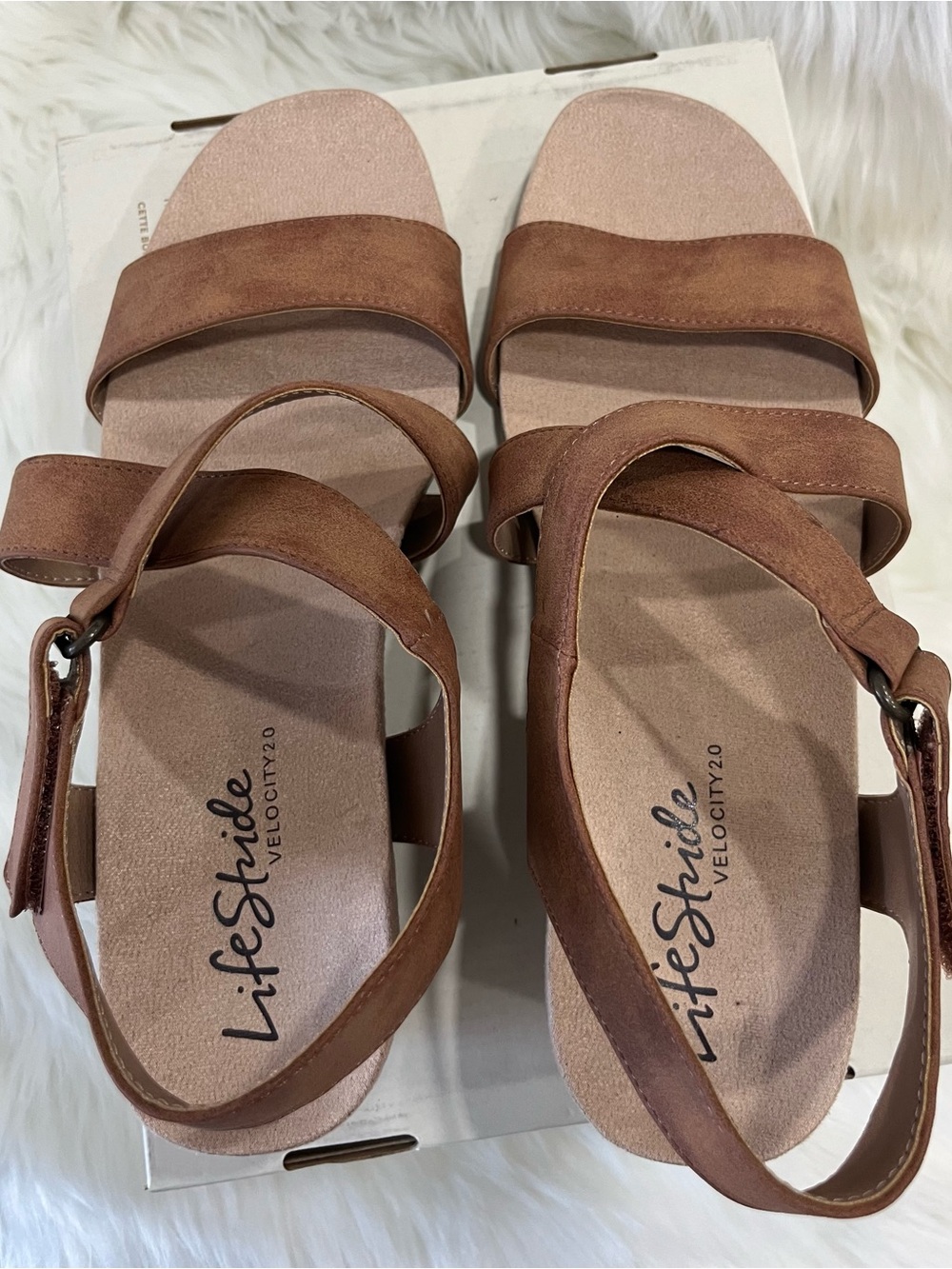 LifeStride Velocity 2.0 Brown Wedge‎ Sandals Women’s Size 10 W – New in Box